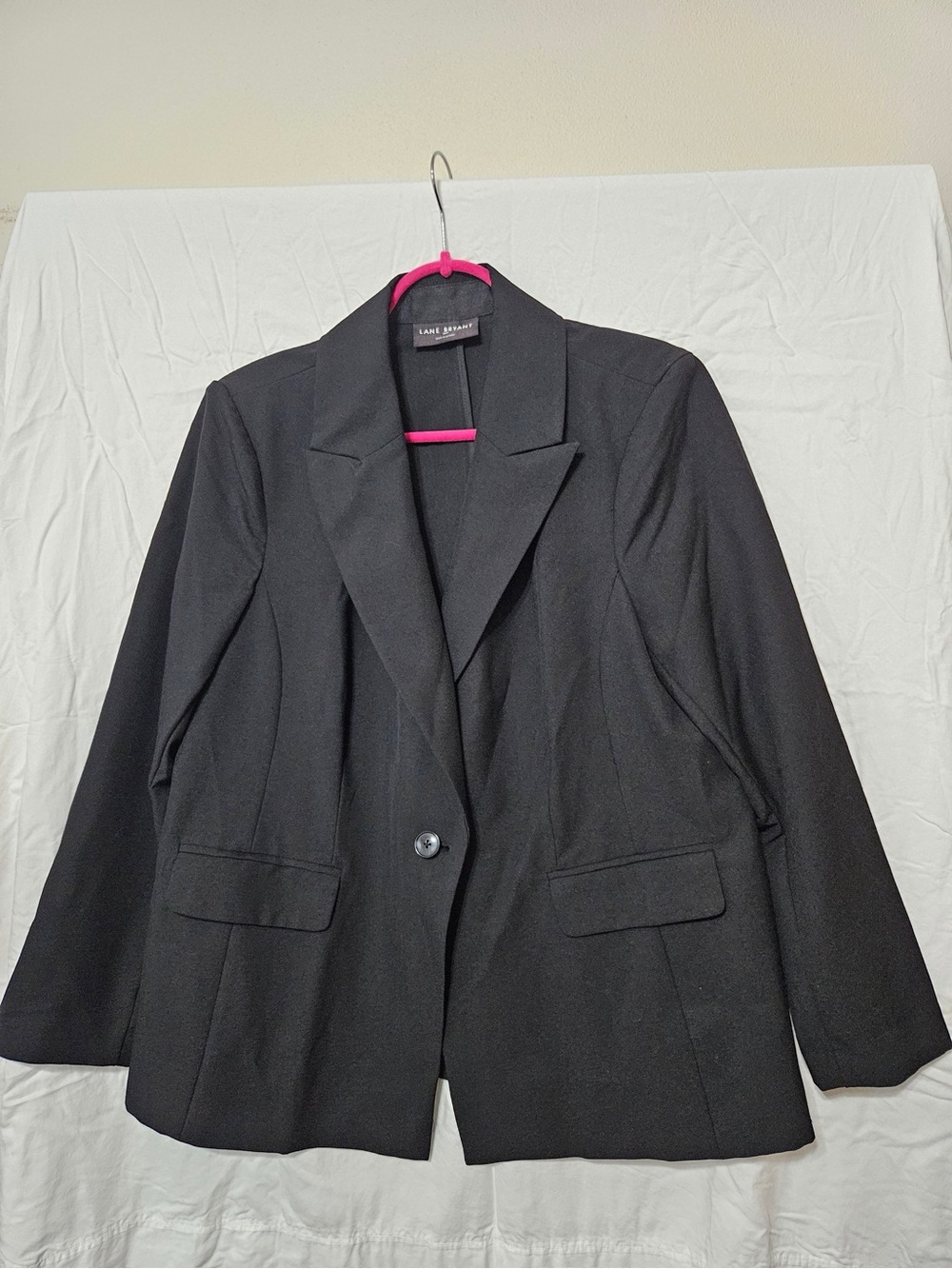 Lane Bryant Black Single-Button Notched Lapel Blazer